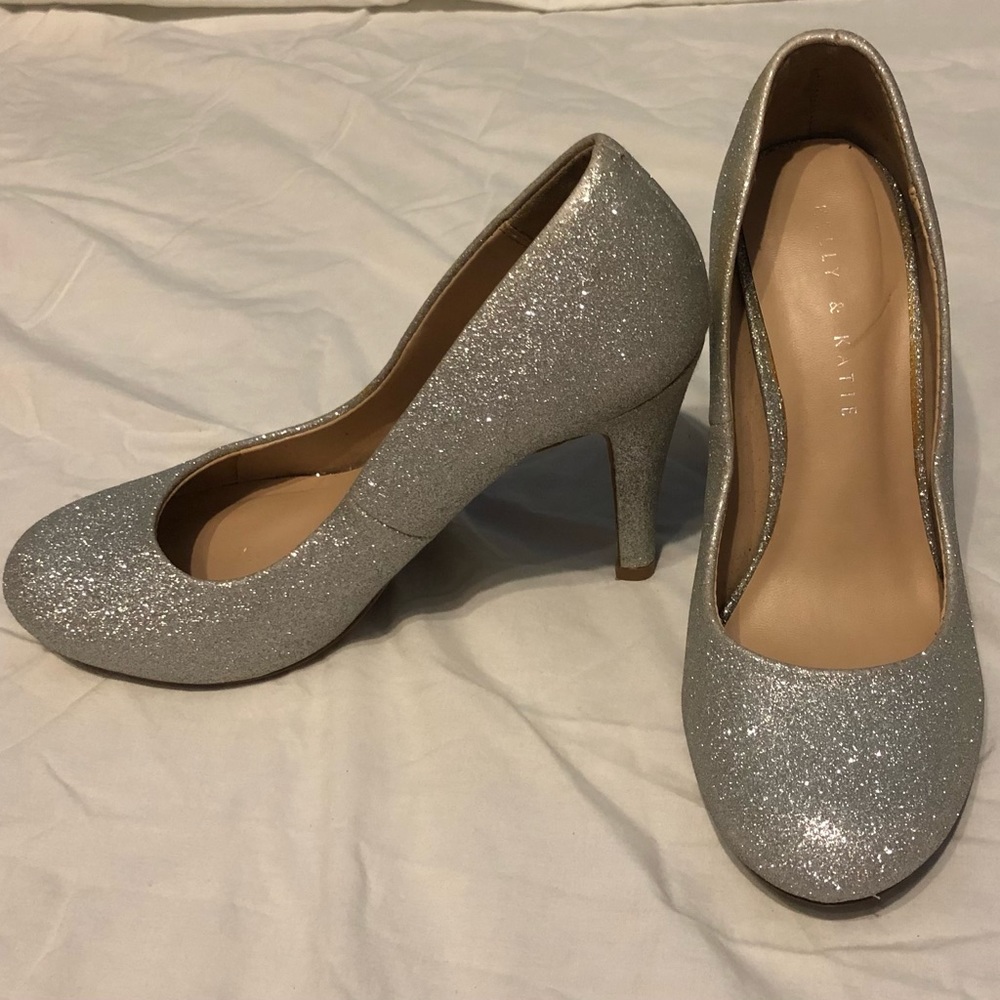 Kelly & Katie Silver Sparkly heels